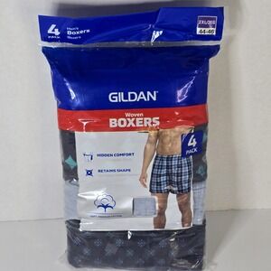 Gildan Boxer Briefs Men's size 2XL (44 - 46) Premium Cotton 4-Pack NEW